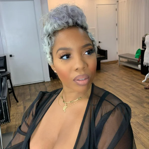 Edgy Silver Curly Pixie Faux Hawk