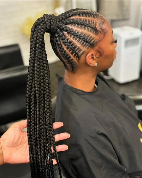 Elegant Low-Mid Ponytail with Retro Waves and Volume