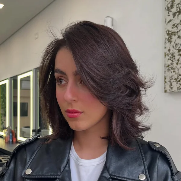 Espresso Brown Voluminous Bob with Bouncy Layers