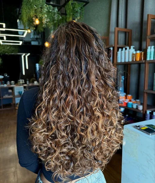 Extra Long Copper-Blonde Curly Butterfly Layers