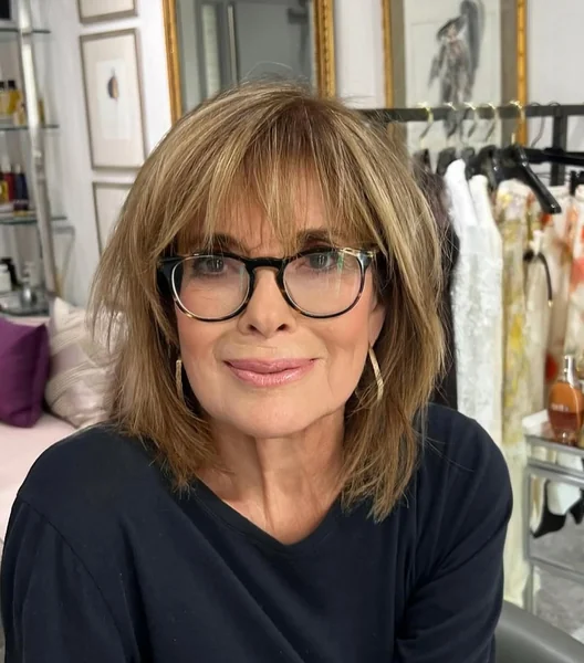 Golden Bronde Layered Cut with Wispy Curtain Bangs