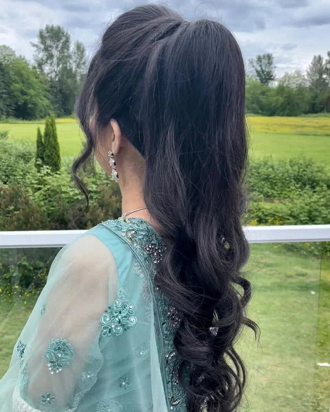 Lifted Honey Blonde High Ponytail Waves