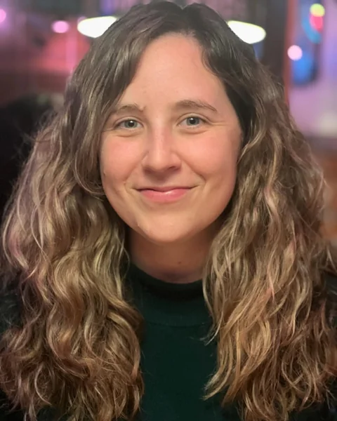 Long Golden Brunette Butterfly Cut for Natural Curls