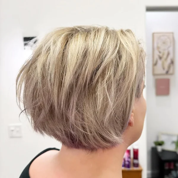 Messy Ash Blonde Pixie Bob with Texture