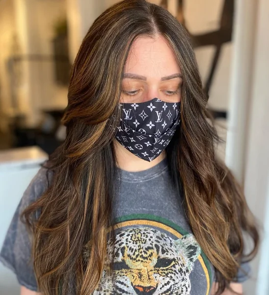 Rich Brunette Butterfly Cut with Voluminous Face Frame