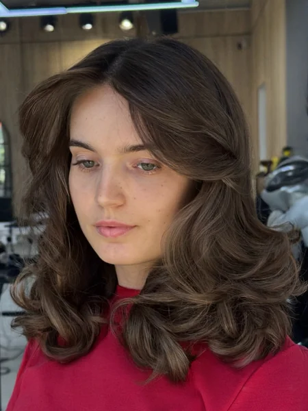 Rich Brunette Medium Butterfly Blowout with Volume