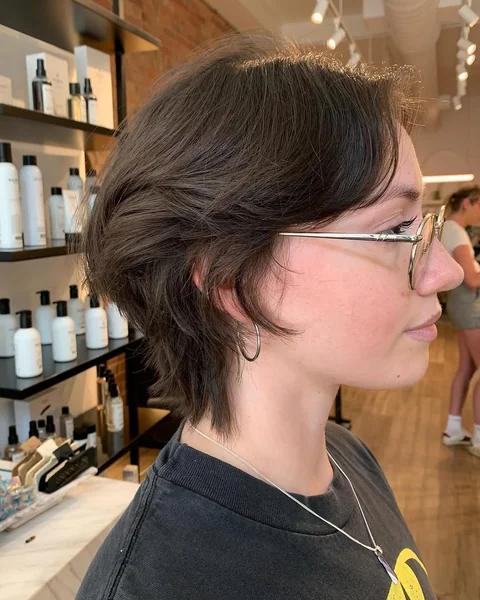 Sleek Rounded Black Pixie Bob with Volume