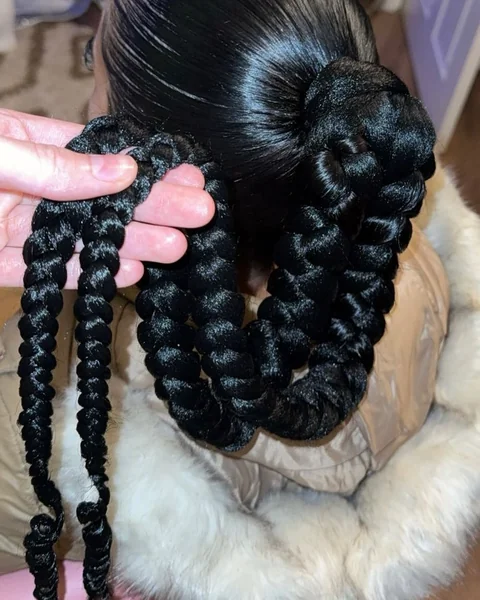 Slicked-Back High Ponytail with Extra-Long Fishtail Braid