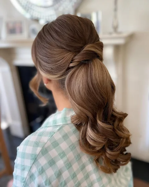 Soft Rolled Half-Up Style with Bouncy Prom Curls