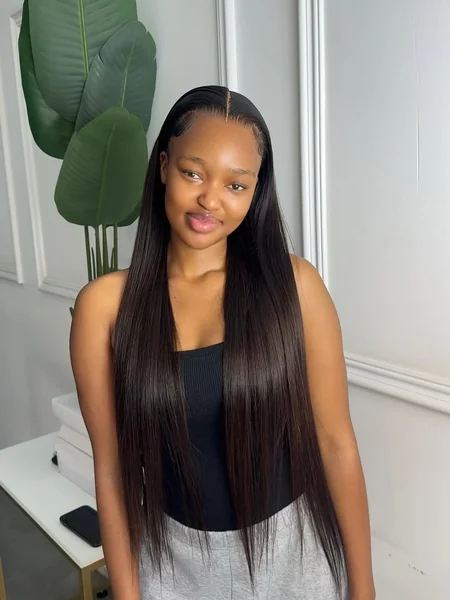 Ultra-Sleek Center Part Wig for a Polished Prom Look