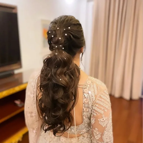 Voluminous Bouncy Blonde Ponytail with Wrapped Base