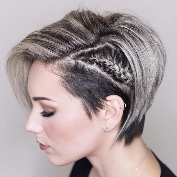 Voluminous Silver Pixie with Sweeping Layers