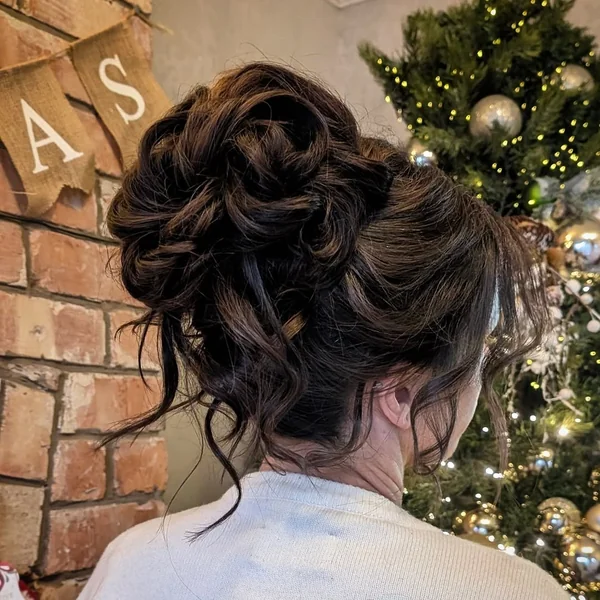 Voluminous Textured Chignon for Holiday Party Nights