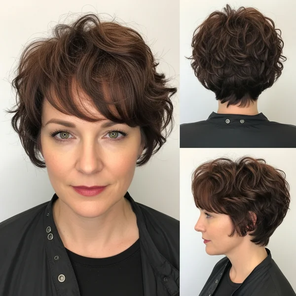 Asymmetrical Bob Short Curly Pixie Hairstyles