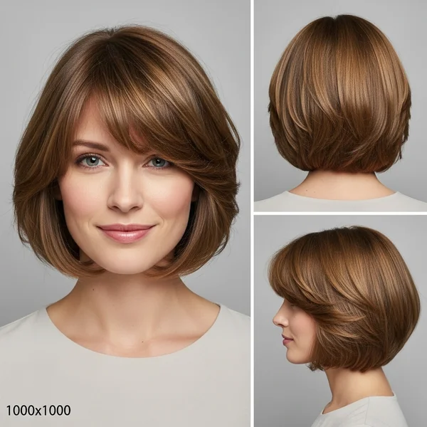 Bob Hairstyle with Butterfly Bangs