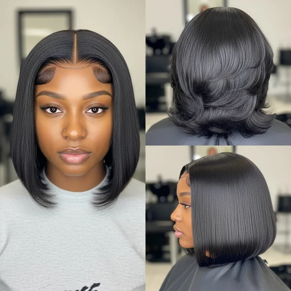 Bob Wig Hairstyles For Black Women Middle Part