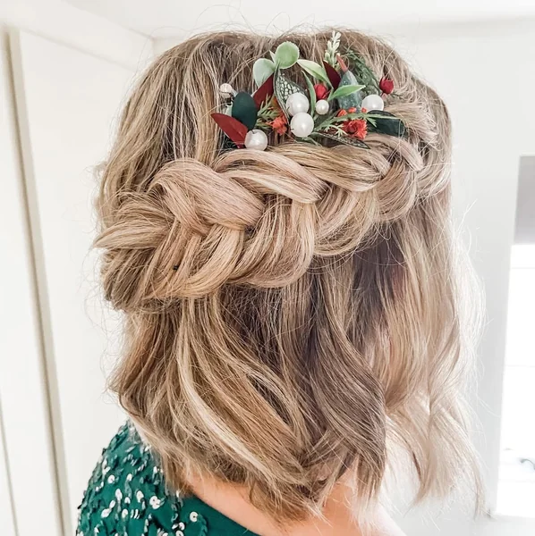half up bob hairstyles wedding