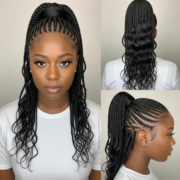 Boho Cornrow Ponytail