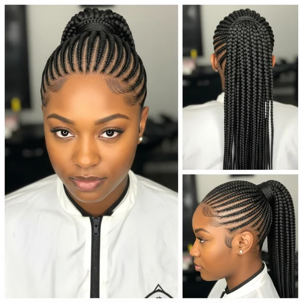 Braided Cornrow Ponytail Hairstyles Black Women