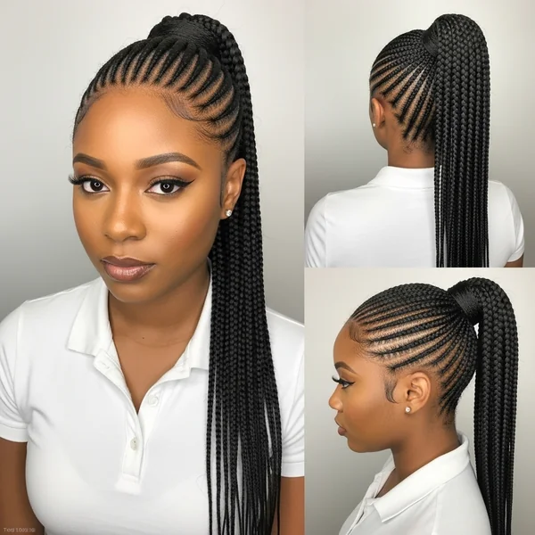 Braided Cornrow Ponytail Hairstyles