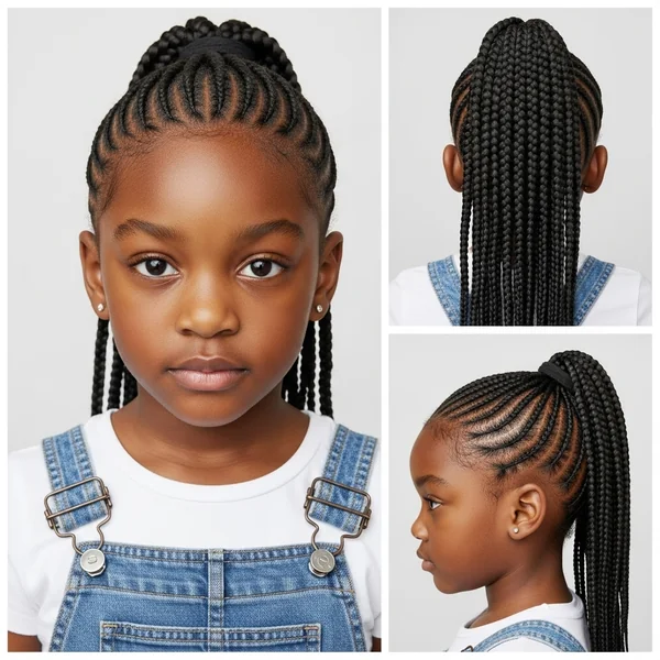 Braided Ponytail Hairstyles Black Kids