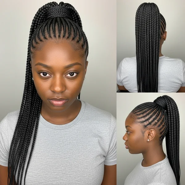 Braided Ponytail Hairstyles Black Women