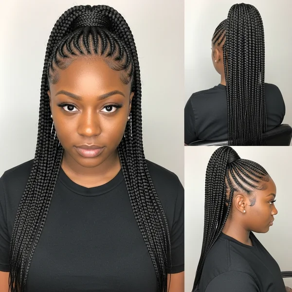 Braided Ponytail Hairstyles Black Women Weave