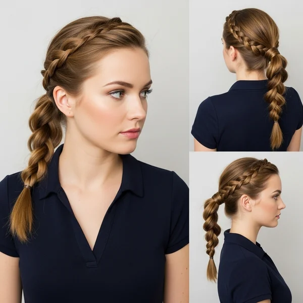 Braided Ponytail Hairstyles Medium Hair