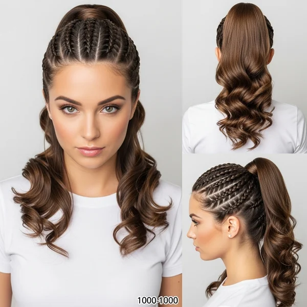 Braided Ponytail Hairstyles with Curls