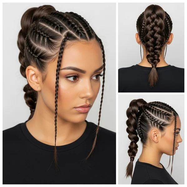 Braided Ponytail Hairstyles with Swoop
