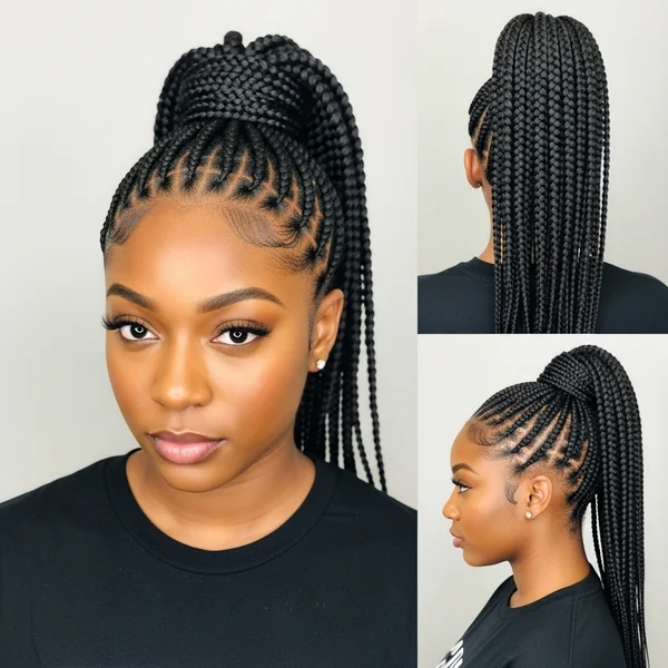 Braided Up Ponytail Hairstyles Black Women