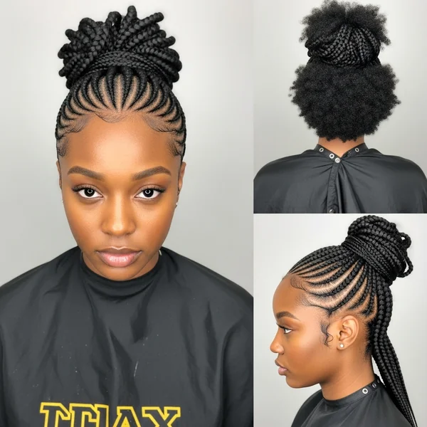Cornrow Afro Ponytail Hairstyles
