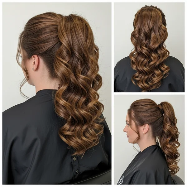 Curly Ponytail Wedding