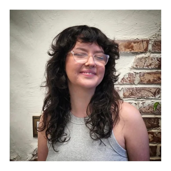 Dark Chocolate Shag with Full Face-Framing Fringe