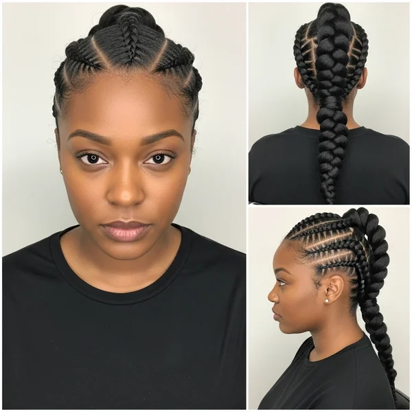 French Braided Ponytail Hairstyles Black Women