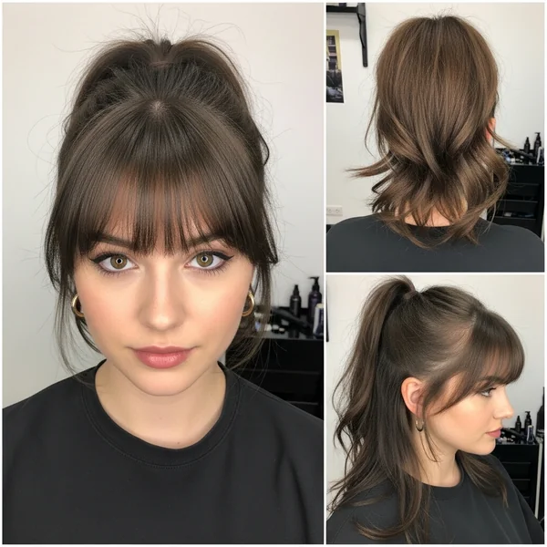 Half Up Ponytail With Bangs Hairstyles