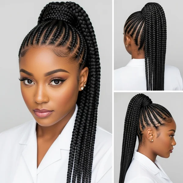High Braided Ponytail Hairstyles
