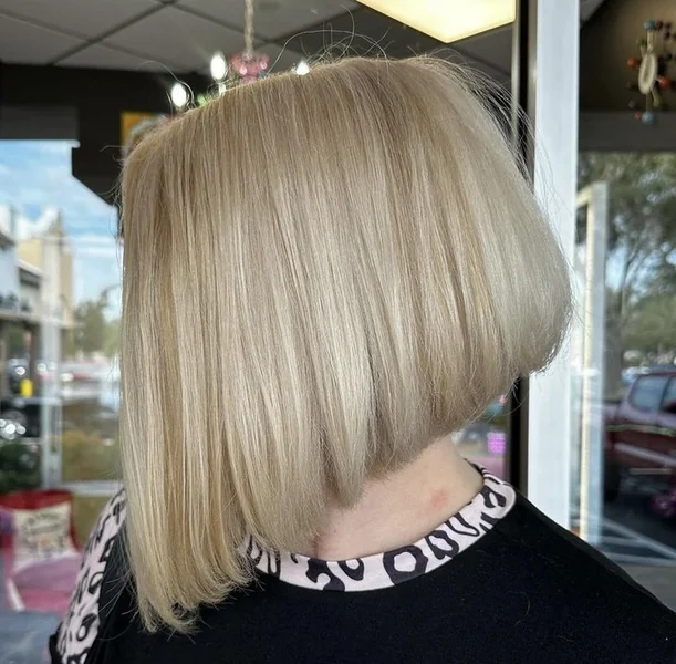 Icy Platinum Inverted Bob with Soft Under-Tuck