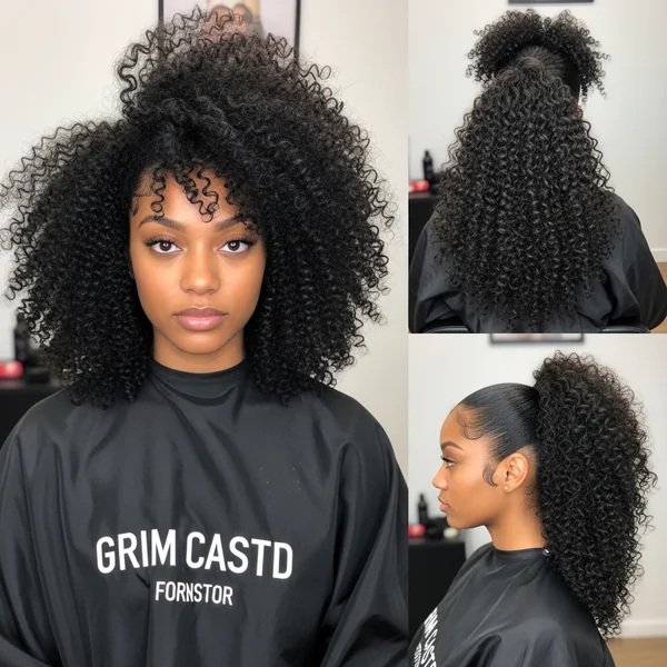 Long Afro Ponytail Hairstyles