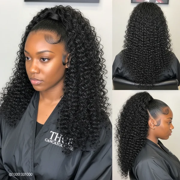 Long Curly Ponytail Hairstyles for Black Women
