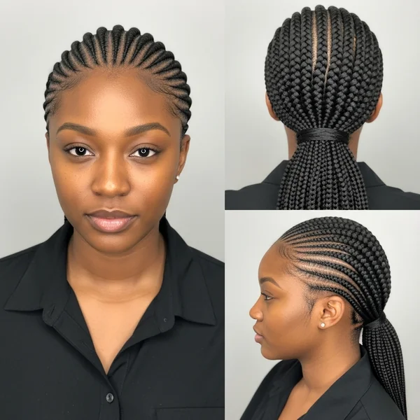 Low Braided Ponytail Hairstyles Black Women