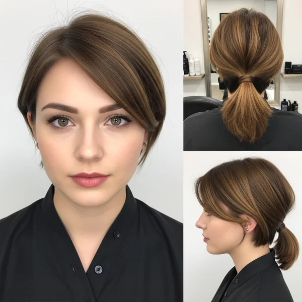 Low Ponytail Short Hair