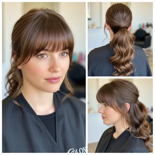 Low Ponytail With Bangs Hairstyles
