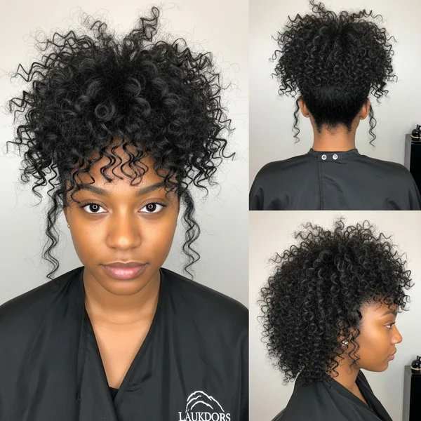 Messy Curly Ponytail Hairstyles for Black Women