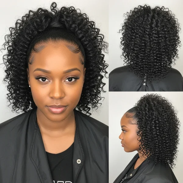 Middle Part Curly Ponytail Hairstyles for Black Women