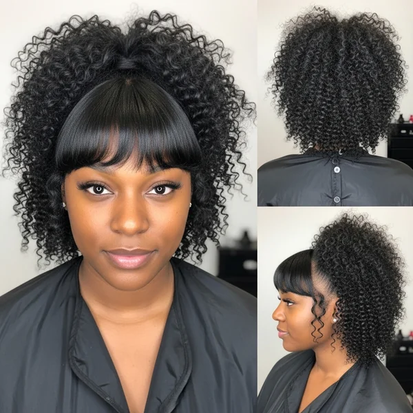 Ponytail With Bangs Hairstyles for Black Women