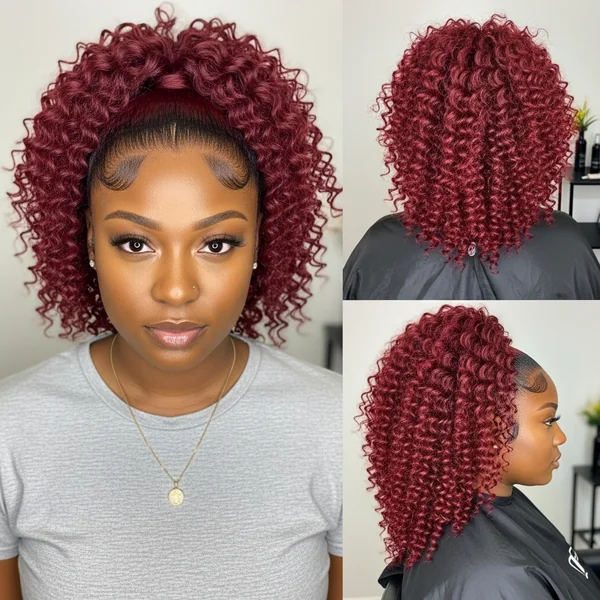 Red Curly Ponytail Hairstyles for Black Women