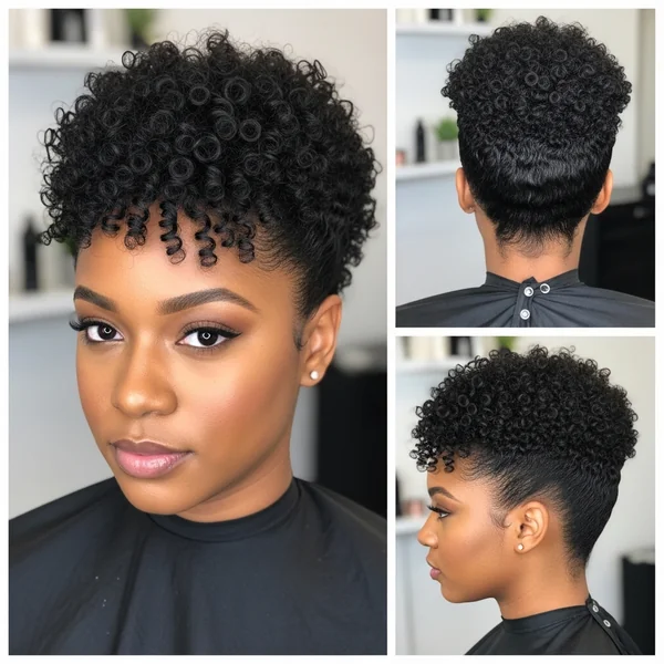 Short Curly Updo Hairstyles for Black Women