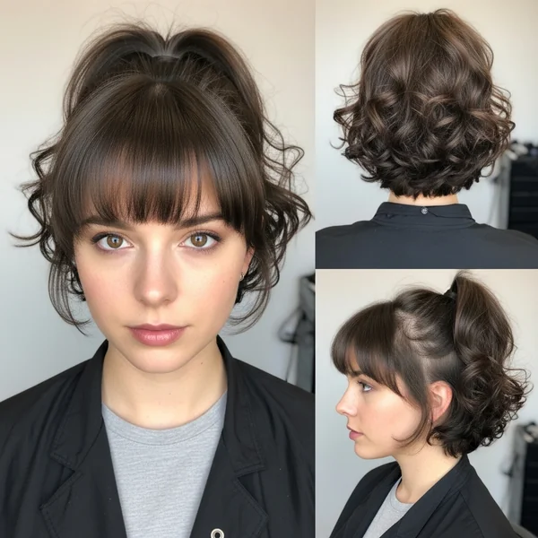 Short Ponytail With Bangs Hairstyles