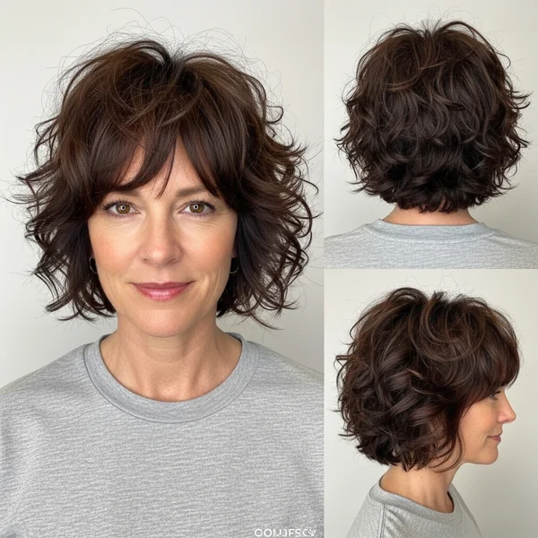 Short Shaggy Curly Bob Hairstyles